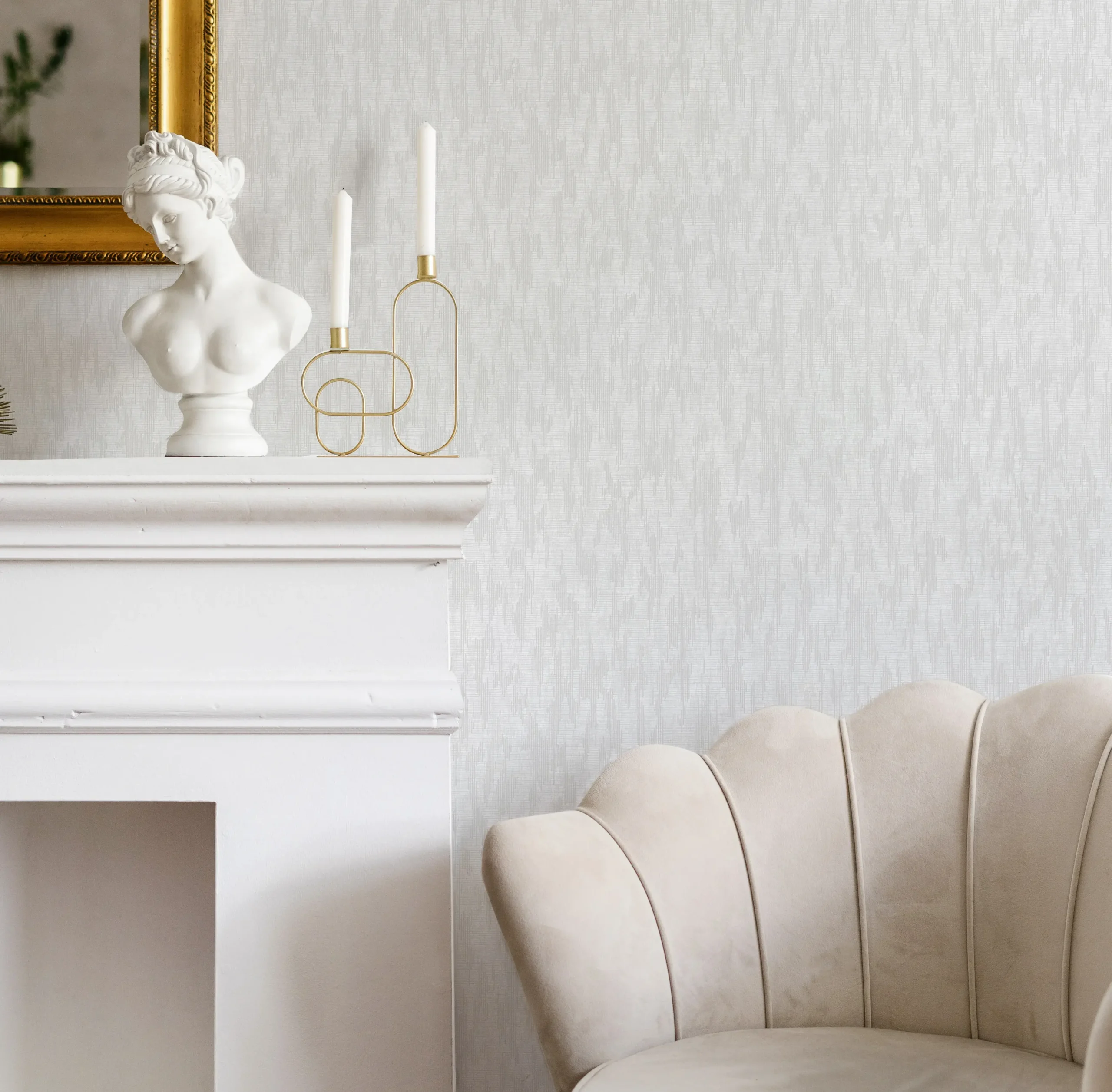 Gray Embossed Wallpaper – Neutral Glittering (24108-1)